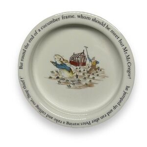 WEDGWOOD Beatrix Potter PETER RABBIT Stop Thief! Ceramic Childs Bowl 6.5"